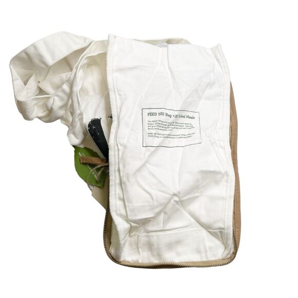 Canvas Tote Bag Feed Project Foldable Cotton Zippered Unique WFP Organic Rare - Picture 5 of 11